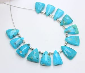 Haute Qualité Naturel Arizona Turquoise Facettes Trillion Forme Perles En Vrac Pierre Pierres Précieuses pour La Fabrication De Bijoux - Product Image 5