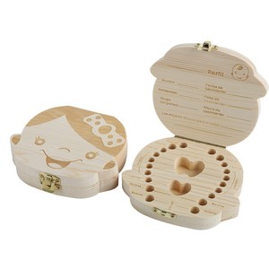 Caja de pino pintado para decoración de dientes de bebé, color azul, rojo, amarillo y verde - Product Image 4