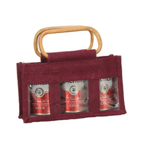 Sac en Jute imperméable pour trois bouteilles de vin, logo personnalisé, réutilisable, fourre-tout pour cadeau, usine directe, m - Product Image 4