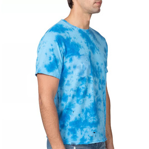 T-shirt décontracté tie-dye à col rond en coton pur pour hommes/garçons, vente en gros OEM - Product Image 4