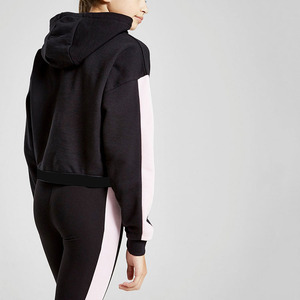 เสื้อฮู้ดแบบสวมหัวสำหรับผู้หญิง,เสื้อมีฮู้ดแขนระบายและดีไซน์แบบตัด - Product Image 2