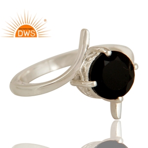Natural Black Onyx Gemstone Engagement <b>Ring</b> for Woman's Jewelry Fine Sterling <b>Silver</b> <b>Solitaire</b> Engagement <b>Ring</b> Jewelry - Product Image 2