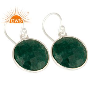 Boucles d'oreilles en argent Sterling fin pour femmes, fabricant de bijoux, pendentifs en pierre précieuse, émeraude et corindon, qualité supérieure, - Product Image 2