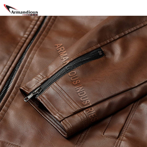 <b>Men</b> Leather Coats <b>Men</b> <b>Jacket</b> Fashion Fleece <b>Reflective</b> <b>Jacket</b> For <b>Men</b> - Product Image 3