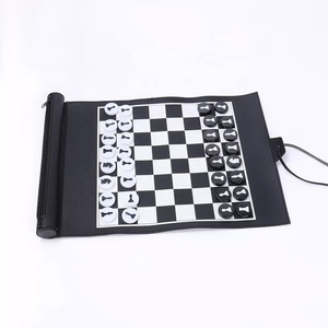 Online Outdoor Travel Bound Pu Leather <strong>Table</strong> Roll up Chess Board Chess <strong>Game</strong> <strong>Set</strong> - Product Image 1