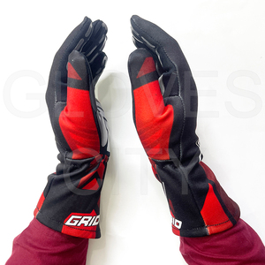 Aspecto elegante Rojo Negro sublimación transpirable antideslizante Palma Karting Kart Unisex Nomex guantes personalizados Karting Kart Nomex guantes - Product Image 6