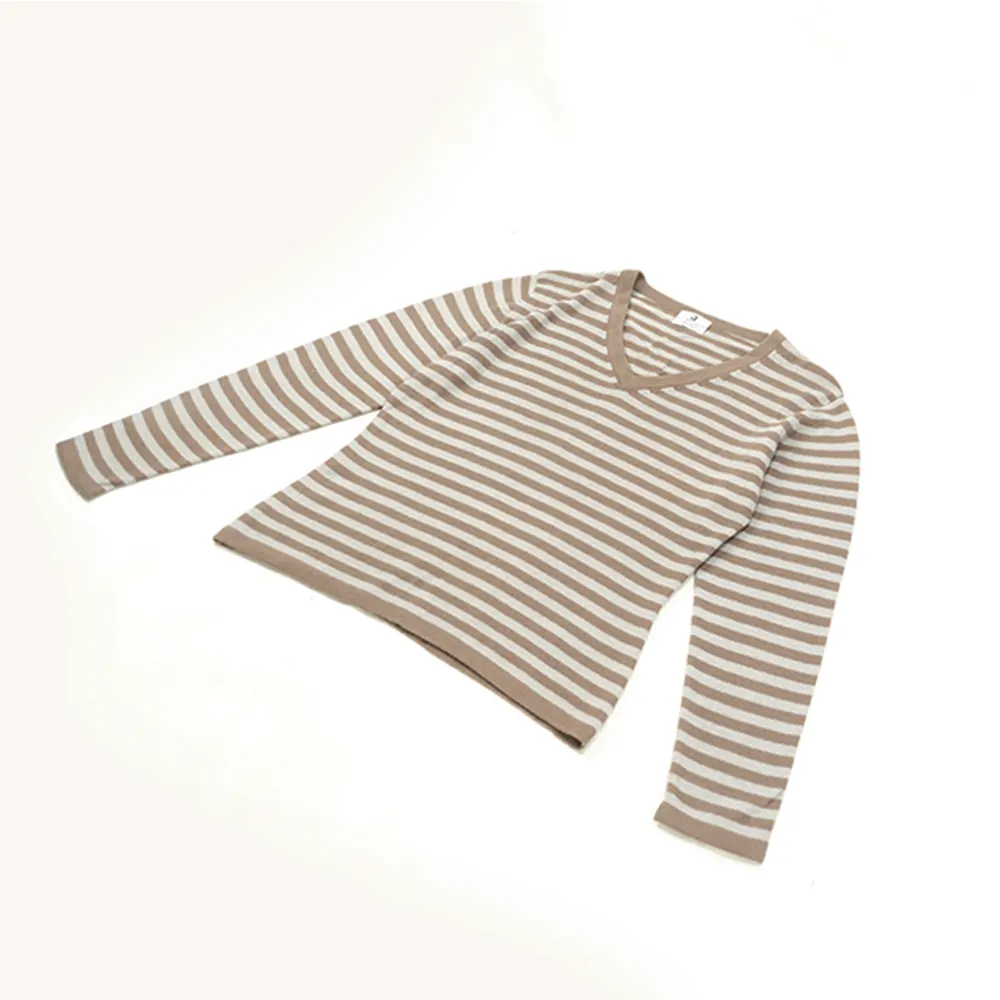 Kaufen Sie Daily Office Wear Pullover für Frauen Premium Wear Ladies Stripe V-Ausschnitt Pullover online zu den besten Preisen in Indien