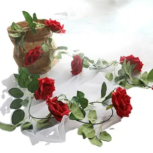 가짜 로즈 포도 나무 꽃 식물 인공 꽃 매달려 로즈 홈 호텔 사무실 웨딩 파티 정원 공예