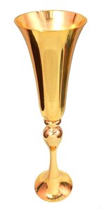 Florero de Metal chapado en oro para decoración del hogar, maceta para eventos de boda, centro de mesa para sala de estar - Product Image 2