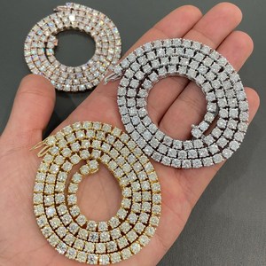 Elegante Cadena de Tenis Bling de Plata de Ley 925 con Baño de Rodio y Diamantes CVD Cultivados en Laboratorio de 2MM, de 16 Pulgadas, Personalizada para Fiesta - Product Image 3