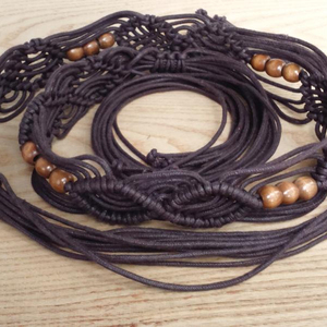 เข็มขัดมาคราเม่สไตล์วินเทจ แฮนด์เมด สร้างความสุข - Product Image 1