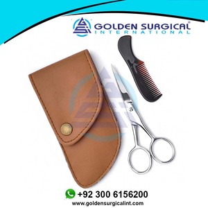 Tijeras para barba y bigote, con peine para un corte preciso del vello Facial, afilar y dar acero inoxidable, duraderas - Product Image 6