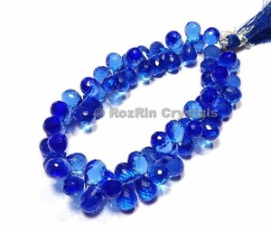 Supplier of <b>Blue</b> Sapphire Quartz Faceted Drop Briolettes <b>Beads</b> - Product Image 1