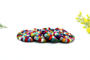 10 cm multicolore laine naturelle sous-verre ensemble écologique doux au toucher feutré sous-verres 100% laine sous-verre - Product Image 3