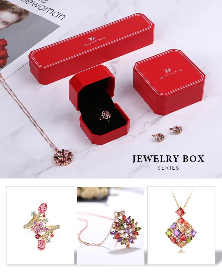 Wholesale Custom logo Luxury Printed Box Jewelry Storage Packaging Engagement Necklace Ring Box