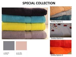 400 500 600 Gsm Bath <b>Towel</b> 100 Cotton 70 30 Poly Cotton Dyed Printed White - Product Image 2