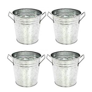 Tough Wholesale Exporter Custom Finished Antique Circular Bucket Design Iron Metal Planter Galvanized for <b>Garden</b> Decoration - Product Image 2