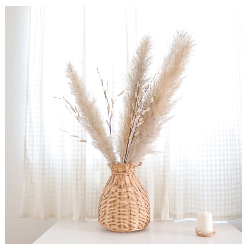 Ваза из ротанга, натуральная плетеная большая ваза ручной работы из ротанга, Новый уникальный стиль, домашний декор, цветочные вазы