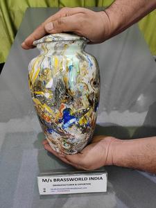 Aluminum Extra <b>Large</b> Cremation <b>Urn</b> Hand Painted Majestic Design Funeral Supplies by BRASSWORLD INDIA - Product Image 5