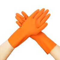 Gants de sécurité Eldiven doux et confortables en caoutchouc naturel orange, doublés de coton, antidérapants, imperméables, élastiques, pour la maison