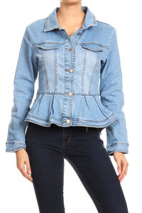 แจ็คเก็ตยีนส์สำหรับผู้หญิงขายส่ง OEM ที่กำหนดเองที่กำหนดเองแจ็คเก็ตยีนส์กลางแจ้งด้วยวัสดุที่ดีที่สุด - Product Image 2