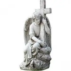 최고의 조각 종교 천사 도자기 Fireclay 기독교 손 조각 동상 정원 홈 장식 최고의 가격