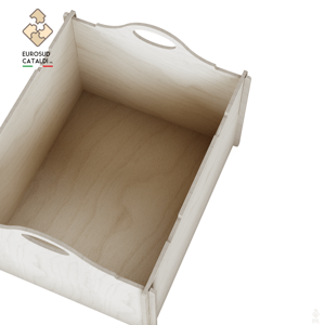 Cestino grande italiano di alta qualità EUROSUD in legno di betulla larghezza 50 cm con sistema ad incastro facile per negozi - Product Image 5