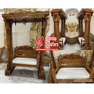 Columpio tallado de madera para sala de estar, columpio tallado de pavo real para interior, Maharaja, Jhula/Oonjal - Product Image 1