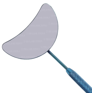 Azul de extensión de pestañas Luna forma de espejo con mango de acero inoxidable Luna forma de pestañas espejo con mango en Color azul - Product Image 3