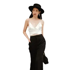 OEM Summer fashion new product sexy U beautiful back V-neck vest sexy outer wear tops blouses women tank tops Made in Vietnam