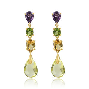 New trending multi stones <b>earrings</b> lot 9225 sterling silver <b>citrine</b> amethyst multi gemstone gold plating for women <b>earring</b> - Product Image 4