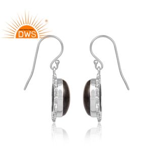 Boucles d'oreilles avec pierres précieuses Labradorite naturelles, argent fin, 925, vente en gros de bijoux - Product Image 3