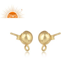 Pendientes de Botón Art Deco de Diseño Nuevo, Joyería de Fabricante, Chapados en Oro de 18k, Plata de Ley 925, Colección Clásica - Product Image 2