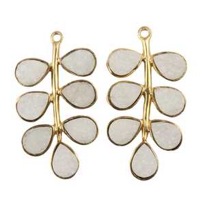 Geode-pendientes de plata de primera ley y latón para mujer, aretes, aros, aros, plata esterlina 24, zirconia, circonita, zirconita, color rosa Natural, 24K - Product Image 6