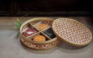 Plateau à bonbons/plateau de service en rotin pour les vacances, pour les fruits secs, livraison gratuite, (Ms. Ponçage 0084587176063) - Product Image 6