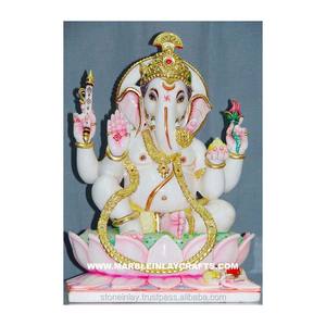 Hermosa estatua de Ganesha de mármol blanco - Product Image 1