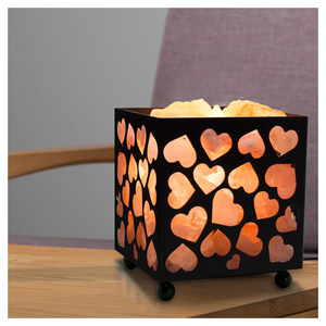 Organic Material Carved Himalayan Pink Crystal <b>Salt</b> <b>Rock</b> <b>Lamp</b> by Impex Pakistan - Product Image 4