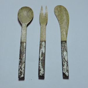 4-Piece Luxury Flatware Set Natural Wood and Resin Handle for Home Hotels Restaurants Handcrafted Cheese Cutting Tool Utensils - Product Image 5