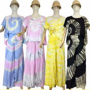 Envío de la gota, conjunto de dos piezas vestido de las mujeres de Otoño de 2021 vendaje sexy tie dye manga corta de dos piezas ropa de pantalón para las mujeres - Product Image 4