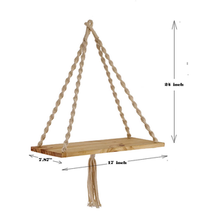 De madera de Macrame, estante - Product Image 3