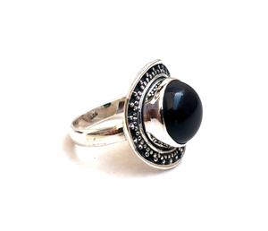 Onyx noir bijoux faits à la main solide 925 bagues en argent bijoux en argent Sterling en vrac en gros bagues en argent pour les femmes - Product Image 2