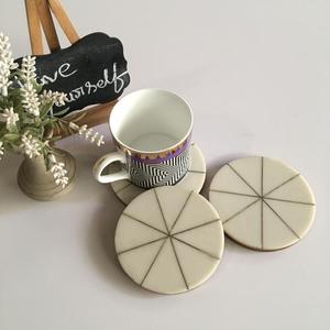 Set 4 Eco-Friendly Tea <b>Table</b> <b>Coasters</b> Reusable Antique Brass Line Resin Absorbent Home Cork <b>Coaster</b> Kitchen Bar Hotel Use - Product Image 6
