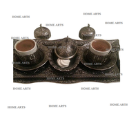 Taza y platillo de té árabe de latón de cocina de nuevo diseño, forma y tamaño personalizados, taza y platillo de Home Arts