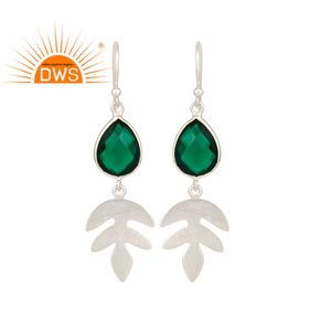 Hydro-pendientes colgantes de piedras preciosas verdes, proveedor de joyería, Plata de Ley 925, regalos de boda para novia - Product Image 1