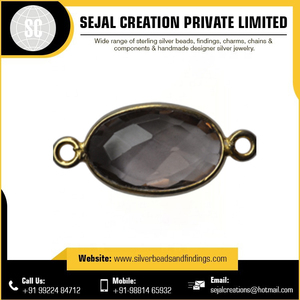 Sterling Silver Bezel Gemstone Connectors <b>Indian</b> Genuine Gemstone Connectors Silver Jump <b>Rings</b> for Jewelry Making - Product Image 4