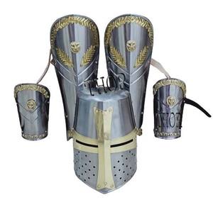 ชุดหมวกกันน็อคโรมันยุคกลางขัดเงาโครเมี่ยมชุดเกราะป้องกันขาและแขนสำหรับเครื่องแต่งกายฮาโลวีนงานฝีมือโลหะ - Product Image 6