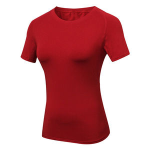 Compression T Shirt for Ladies Women Gym Yoga Sports Fitness Tee Slim Jogging Top Blouse with High Quality <b>Material</b> & Printing - Product Image 5