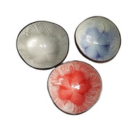 Bol écologique en arc avec fleurs naturelles, de haute qualité, noix de coco, Design Unique, du Vietnam, 1 pièce