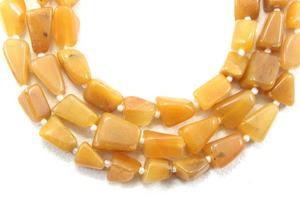 13.5" Long Top Quality Natural Yellow Aventurine Smooth Nuggets Beads Wholesale Manufacturer Genuine High Quality - Product Image 4