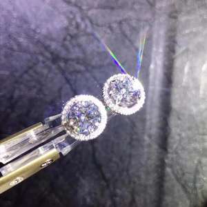 2.00CT Round Cut Moissanite Halo <b>Earrings</b> Stud Push <b>Back</b> <b>Earrings</b> for Women 10K White <b>Gold</b> - Product Image 3